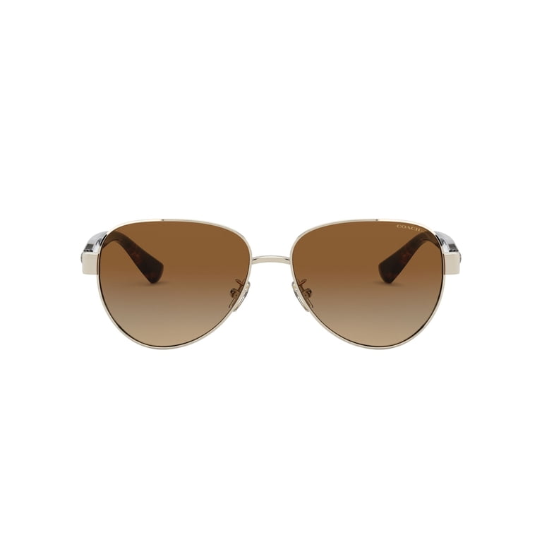 Coach Women\'s Aviator Sunglasses - Silver and Brown Coach HC7059 Sunglasses | FREE Shipping - Go-Optic.com main image 2