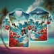 thumbnail image 2 of Venta caliente nueva moda dibujos animados panda chino impreso camisa de hombre casual talla grande camisas de manga corta para hombre camisetas divertidas de uso diario, 2 of 5