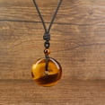 thumbnail image 4 of COAI Brown Tiger's Eye Stone Circle Donut Pendant Necklace for Men and Women, 4 of 6