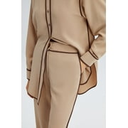 Piped Shirt Trousers Set
