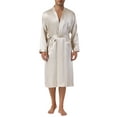 thumbnail image 1 of INSPIRE CHIC Bata de noche para hombres de satén con mangas largas y lazo para dormir, bata de baño L Champagne para el Día del Padre, 1 of 6