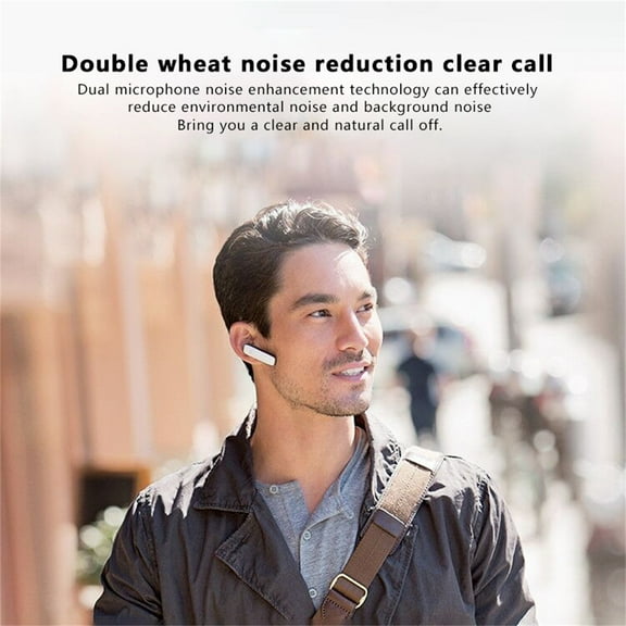 Bluetooth Headset - V5.0 Wireless Handsfree Earpiece Built-in Dual Mic Noise Cancelling, 10 Days Standby 16Hrs HD Talktime Ultralight Headset for Android Samsung Laptop(Black),white