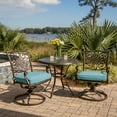 thumbnail image 5 of Hanover Outdoor Traditions 3-Piece Swivel Bistro Set, Ocean Blue, 5 of 12