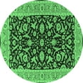 thumbnail image 1 of Ahgly Company Indoor Round Oriental Emerald Green Traditional Area Rugs, 3' Round, 1 of 4