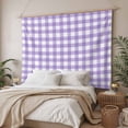 thumbnail image 3 of Purple Large Tapestry for Bedroom Wall Hanging Tapestry,Country French Rustic Buffalo Plaid Modern Art Ceiling Backdrop Tapestries Poster Blanket Wall Decor for Teens Room Living Room Dorm 100" x 59", 3 of 8