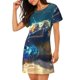 thumbnail image 2 of Fotbe Sunshine Underwater Sand Turtle Bata de Dormir para Mujer con Estampado, Camisón de Algodón de Manga Corta, Ropa de Dormir Casual, 2 of 6