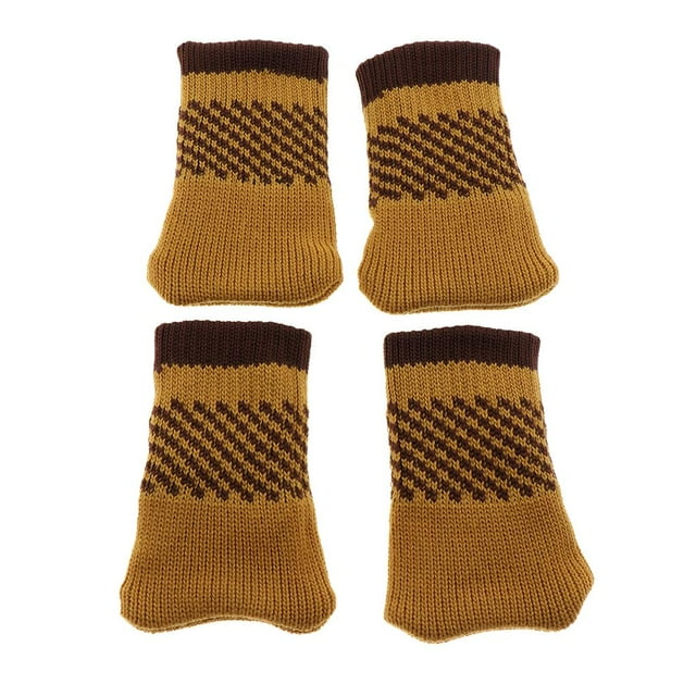 4 Piezas Silla Calcetines De La Pierna, Elásticos Tejidos De Punto Calcetines Cubiertas De La Silla Protectores De Piso Para s Escritorios Taburet Amarillo Baoblaze Calcetines de pierna para pies de silla
