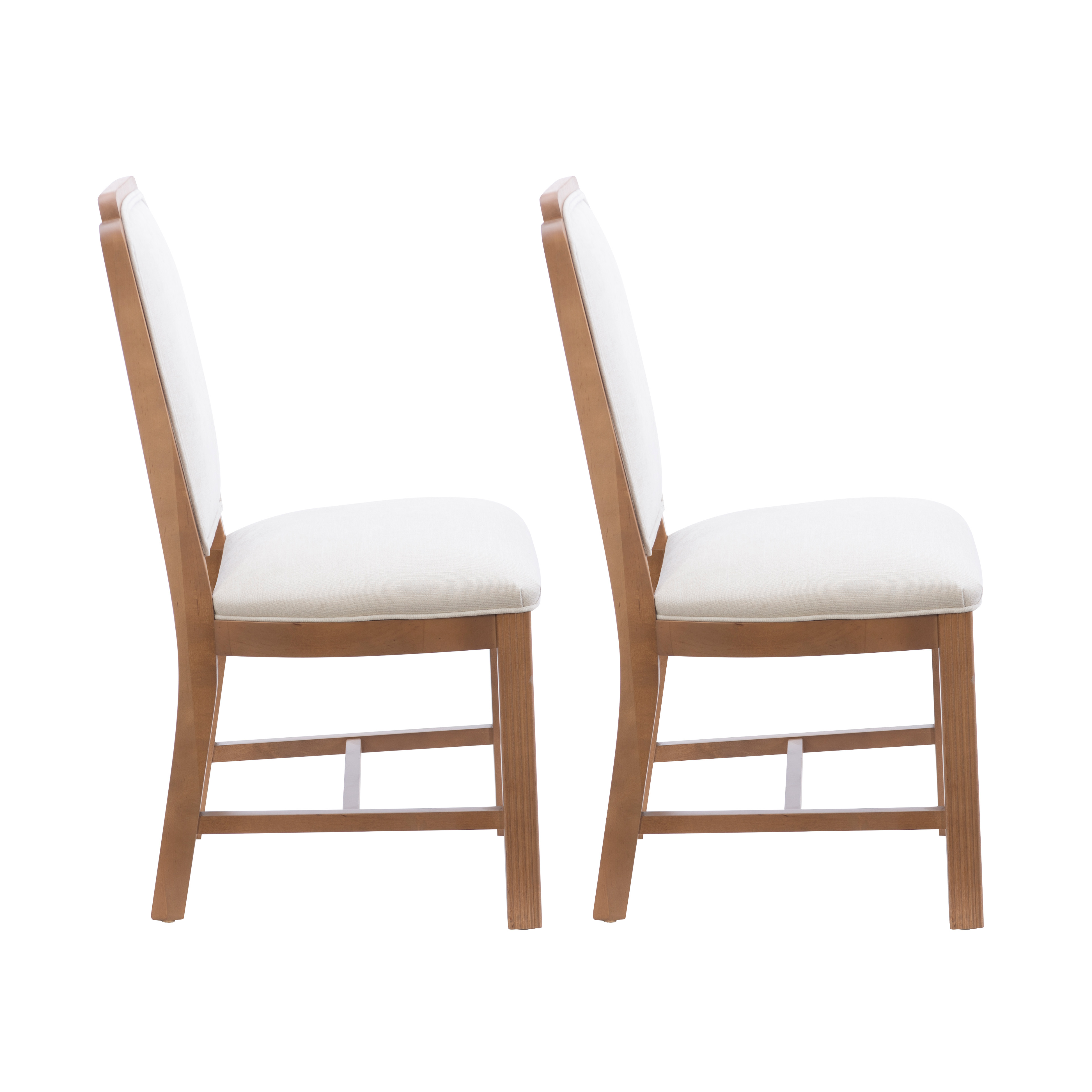 Linon Tonetta Set of 2 Brown/Gray Dining Chairs with Cushioned Seat and Solid Beech Wood Construction