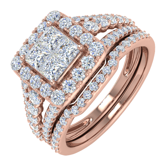 1 1/2 Carat Diamond Engagement Ring Band in 14K Rose Gold (Ring Size 6)