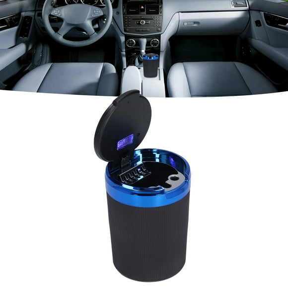Cigar Ashtray, Flame Retardant Car Ashtray Smoke Free Fireproof Smoke Troughs Blue LED for Rest Room for Office for Household Blue