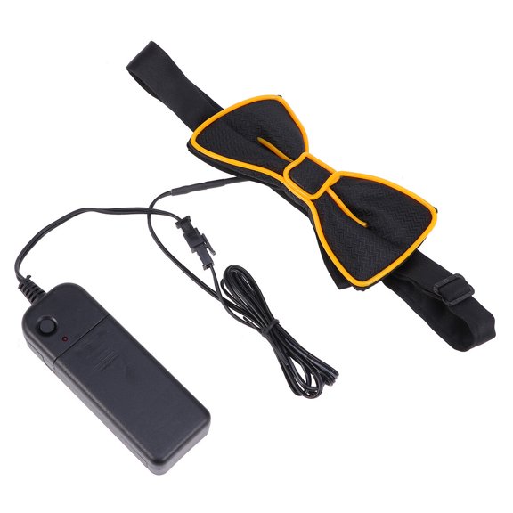 Masteelf Neon Birthday Sashes Tux LED Bow Tie Glowing Tie Men's Size 1 Yellow