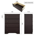 thumbnail image 3 of Ditangy Dresser, 4 Drawer Dressers Chests of Drawers, Modern Tall Dresser, Wood Drawer Chest Storage Cabinet for Living Room, Hallway, Entryway, Home Office, Dark Brown, 3 of 8
