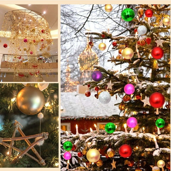 Clearance Christmas Ornaments Set, 24PCS Shatterproof Christmas Tree Decorations Ball Ornaments Bulk,Vintage Hanging Ornament for Xmas Trees Holiday Party Decor 98a