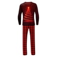 thumbnail image 4 of Family Matching Christmas Pajamas – matching family christmas pajamas – Matching Christmas Pjs for Family with Red Light-Up Christmas Tree Print Tops & Plaid Pants – Christmas family pajamas matching, 4 of 5