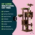 thumbnail image 6 of Amolife 64" Large Cat Tree and Tower with Stair, Condo House & Scratching Posts for Indoor Cats, Leopard Print, 6 of 10