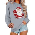 thumbnail image 2 of PNTUTB Women's Christmas Holiday Fashion Xmas Pattern Printed Crew Neck Long Sleeve Hoodless Pullover Sweatshirts, 2 of 6