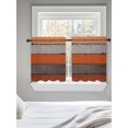 thumbnail image 5 of Orange Wooden Tier Curtains 36 Inch Length,Sheer Curtains for Bedroom Living Room Window Grey Stripe Gradient Country Rustic Grain Small Half Window Kitchen Curtains & Drapes 27.5"x36" 2 Panels, 5 of 6