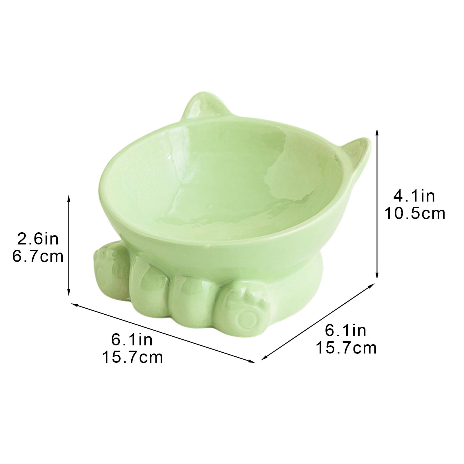 Cute Anti-Choke Cat Bowl with Cervical Spine Protection, Non-Spill and Non-Tip Design, Prevents Black Chin, Ceramic Material