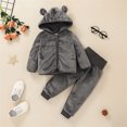 thumbnail image 4 of LMTODLFG Baby Girl Clothes Baby Girls Boys Hooded Sweatshirt Top Coat+Pants Outfits Set Baby Girl Outfits Baby Boy Clothes 0-3 Months Grey 3-6 Months, 4 of 4