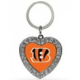 thumbnail image 1 of Porte-clés Cœur Bling en Strass des Bengals de Cincinnati, 1 of 1
