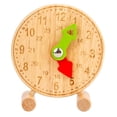 thumbnail image 4 of Wooden Clock Teaching Time Toy Wood Learning Clock Cognitive Toy for Kids Early Learning Educational Toy for Baby Kids Primary Color, 4 of 9