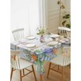 thumbnail image 2 of Gray Easter Bunny Rectangle Tablecloth, Spring Easter Eggs Floral Wooden Waterproof & StainResistant Tablecloth, Washable Oil-proof Table Cover for Dining/Party/Wedding/Camping/Buffet 60x84 In, 2 of 9