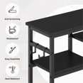 thumbnail image 4 of Bestier Narrow Console Table Buffet Sideboard Side Desk Entryway Table with 4 Storage Shelves & 2 Hooks, Black, 4 of 6