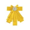 Allegra K Women's Pretied Pin Brooch Ribbon Bowknot Party Bow Tie with Beads