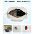 thumbnail image 5 of QYMHOODS Waterproof Travel Duffel Bag with Multi-Pockets and Luggage Strap,White, 5 of 6