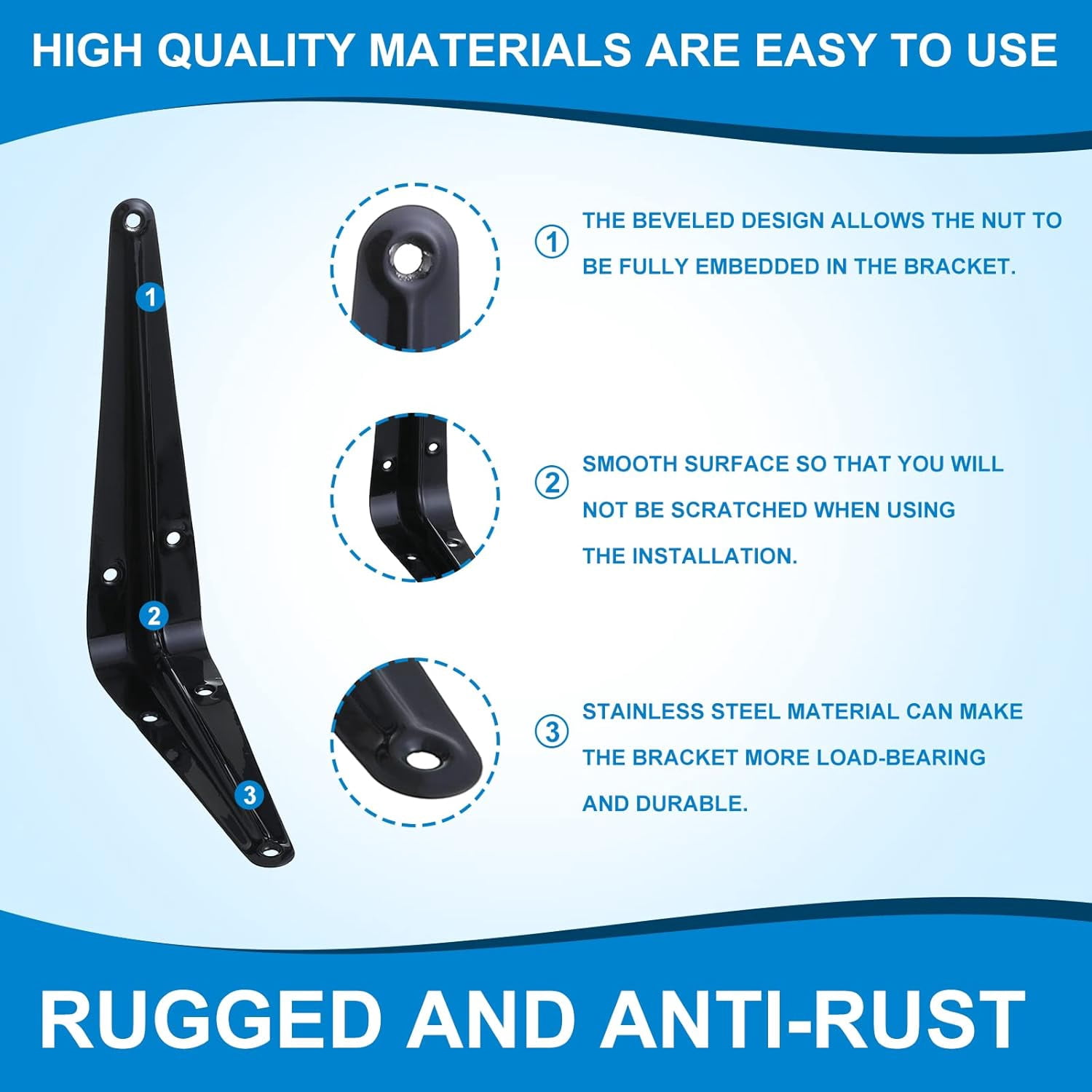 18 Pack Shelf Bracket 6 Inch ,Heavy Duty Shelf Brackets,Floating Shelf Bracket L Brackets,Metal Shelf Brackets for Wall, 6”L x 5”H x1.5”W