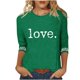 thumbnail image 5 of TaTaai Women's Valentine "Love"- Print 3/4 Sleeve Round Neck Loose T-Shirt, Valentine's Day Gift, Casual Daily Home Work Top Gift, 5 of 5