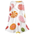 thumbnail image 5 of Sweets And Rainbow Lollipops Pattern Long Sleeve Dresses For Women Vintage Elegant Party Dress Oversized V-neck Dress S-8XL, 5 of 7