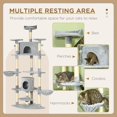thumbnail image 3 of 79" Tall Cat Tree Condo with Scratching Posts & Toys - Light Grey Multi-Level Activity Center for Indoor Cats - Sturdy Bamboo & Plush Design for Living Room or Bedroom, 3 of 7