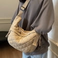 thumbnail image 2 of gcong Stylish Winter Quilted Messenger Bag Casual Tote With Puffy Padding For Daily Crossbody Shoulder Purse, 2 of 5