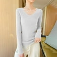 thumbnail image 2 of yillto Lightweight Sweaters for Womens Soft Knit Long Sleeve V Neck Sweater Fall Slim Fashion Outfits, 2 of 7