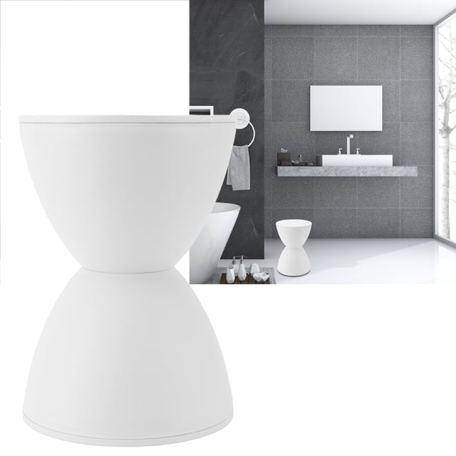 Hourglass Shaped Stool Plastic Modern Simple Nordic Style Household Round Stool For Bathroom Fitting Room,White