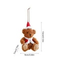 thumbnail image 3 of JeashCHAT Christmas Ornaments Mini Bear Stuffed Animal Plush Toy Cute Small Bear Doll with Santa Hat Christmas Tree Car Backpack Hanging Decorations Xmas Gifts, 3 of 6