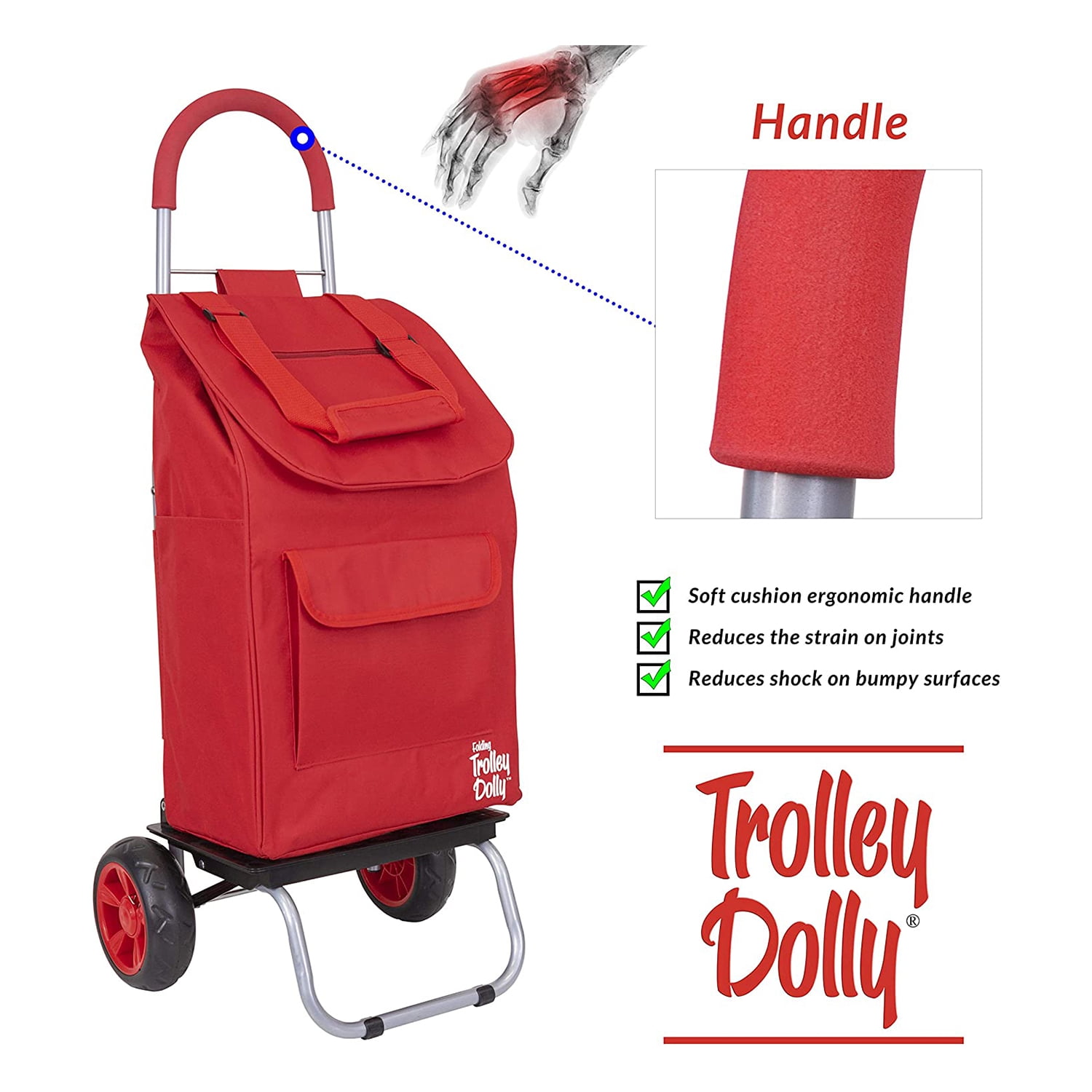 DBEST Products Trolley Dolly Red Shopping Grocery Foldable Cart for sale online 