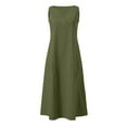 thumbnail image 4 of Summer Dresses For Women Casual Sleeveless Linen Flowy Beach Dress With Pockets, 4 of 5