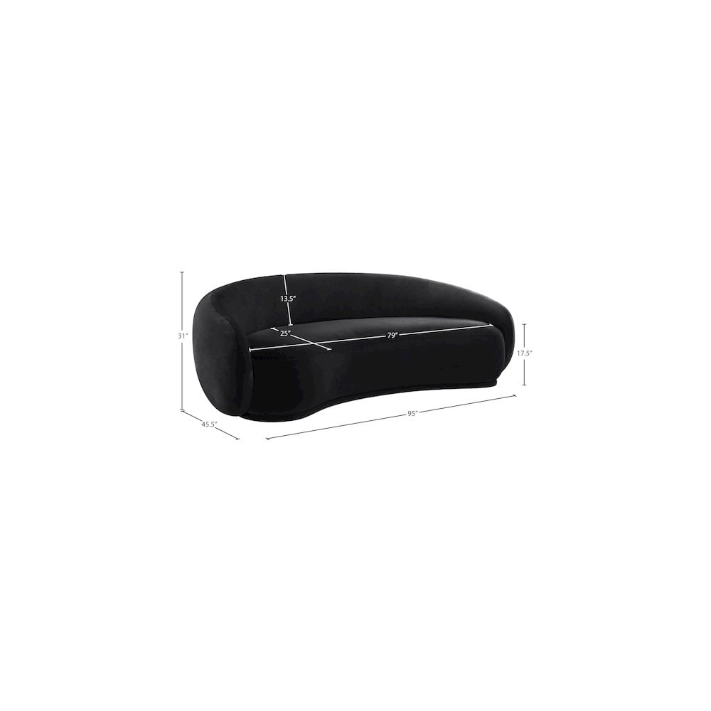 Meridian Furniture Emery Black Velvet Sofa