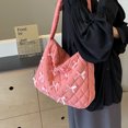 thumbnail image 4 of Lindo bolso de hombro pequeño con diseño de pajarita con cremallera bolso cruzado de moda bolso de moda acolchado bolso de hombro informal para mujer, 4 of 9