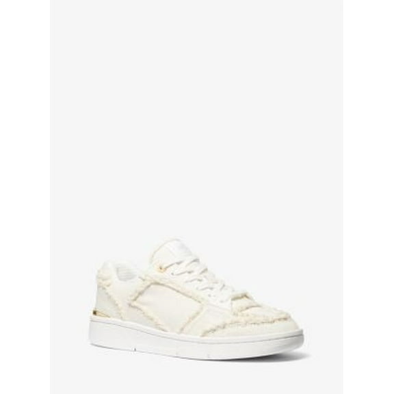 Michael Kors Rebel Frayed Denim Sneaker  Optic White  9.5M