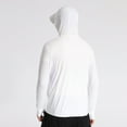 thumbnail image 6 of YLSDY Men Sun Protection Shirt Zip Up UPF 50+ Sun Hoodie Lightweight Long Sleeve Cool Hooded for Hiking Fishing Outdoor White XXXL, 6 of 7