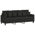 thumbnail image 7 of vidaXL 3 Piece Sofa Set with Pillows Black Fabric, 7 of 7