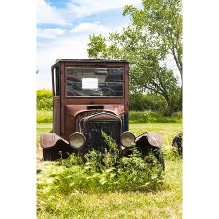 Iowa, Missouri Valley Antiques Mall, rusty antique car Poster Print by Alison Jones