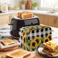 thumbnail image 3 of Sunflower Checkered Toaster Cover 2 Slice, Black Buffalo Plaid Pastoral Flowers Dustproof Bakeware Oven Protector with Top Hook, Waterproof Small Kitchen Appliance Toasters Dust Cover, 12"x7.5"x8", 3 of 9