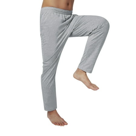 

Men s Sleep Pajama Pants Cotton Knit Elastic Waistband Lounge Wear Long Gray 2XL