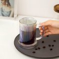 thumbnail image 2 of Taza de café Lysenn de cristal iridiscente clásico con rayas verticales, 2 of 7