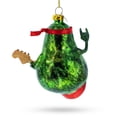 thumbnail image 3 of Musical Avocado Strumming a Guitar Glass Christmas Ornament, 3 of 5
