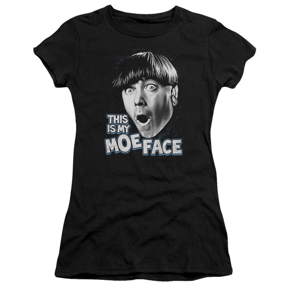 Three Stooges Moe Face S/S Junior Women's T-Shirt Sheer Black